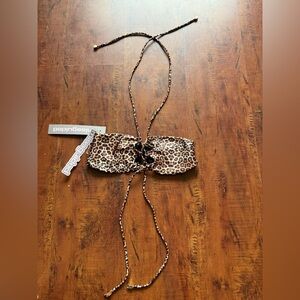 Missguided Leopard Print Bikini bendau Top